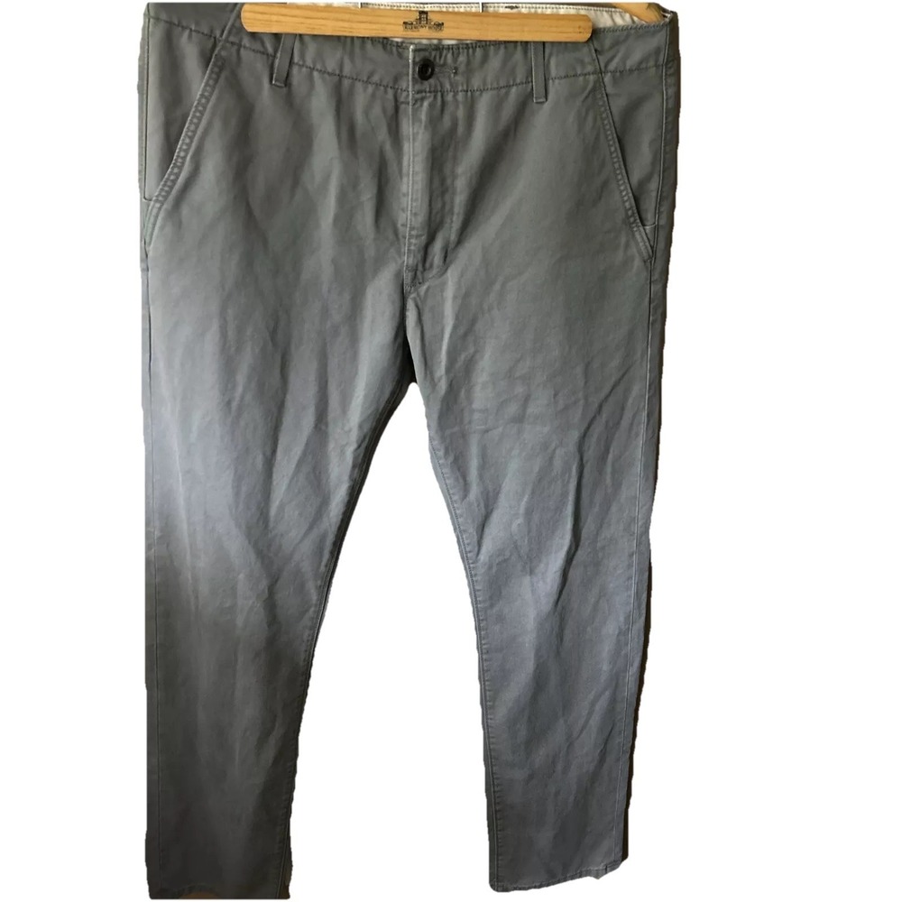 Levis White Tab Gray Pants Mens 34x32 Mid Rise Straight Leg Denim